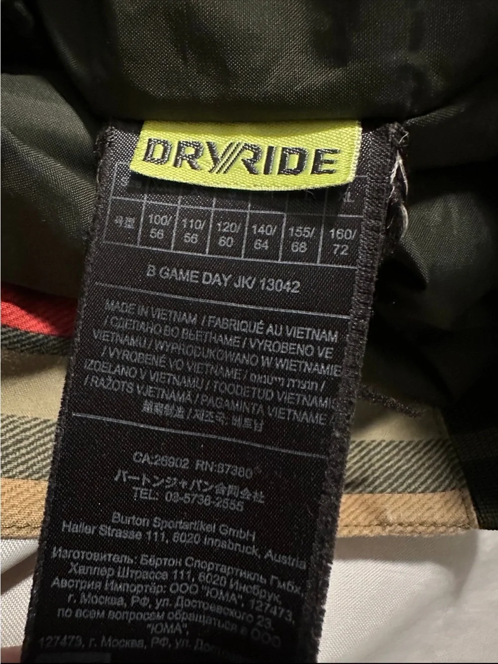 Burton Boys Ski Snowboard Jacket Sz 14